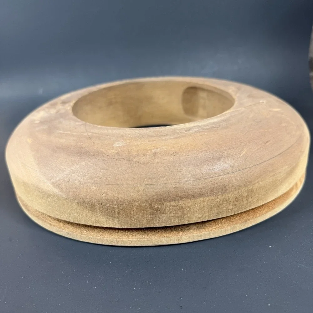 Antique Wooden Block Hat Brim Mold Millinery Form 547 6 7/8 2 1/2 2 3/4 Primitiv